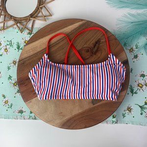 NWT red, white, & blue ribbed juniors swim TOP- Xhilaration